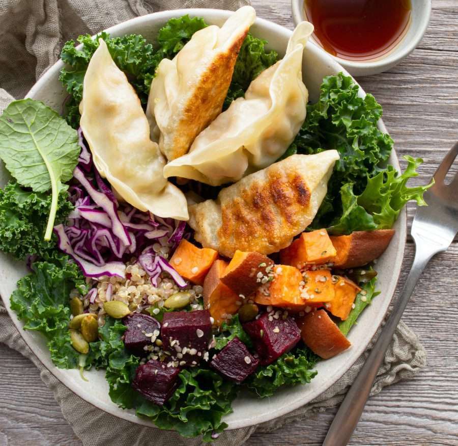 Edamame Veggie Gyoza Bowl | SUMM! Recipes for